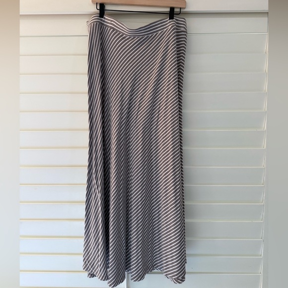 INC International Concepts Dresses & Skirts - INC International Concepts Tan and White Striped A-Line Skirt